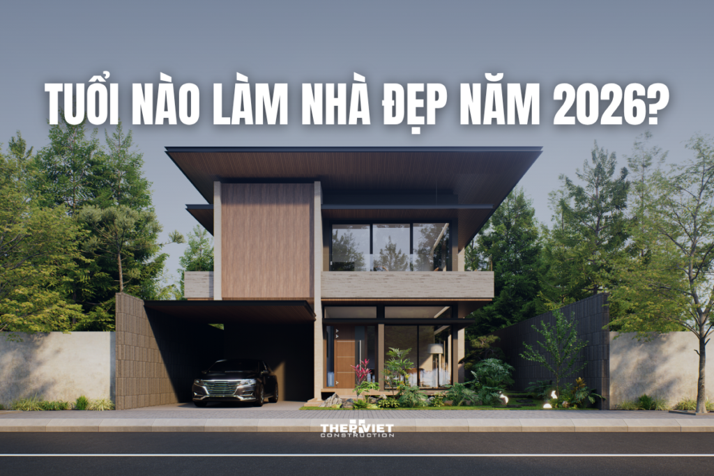 Phối cảnh nhà phố hiện đại minh họa cho chủ đề tuổi làm nhà đẹp năm 2026.